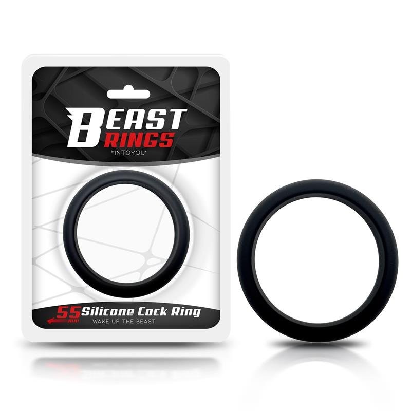 Anello Fallico in Silicone da 5,5 cm Beast Rings Nero