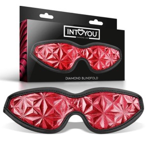 Benda Elastica in Pelle Vegana per Occhi Diamond Line Rosso