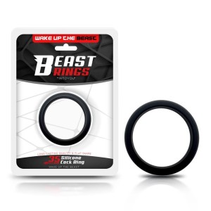 Anello Fallico in Silicone da 3,5 cm Beast Rings Nero