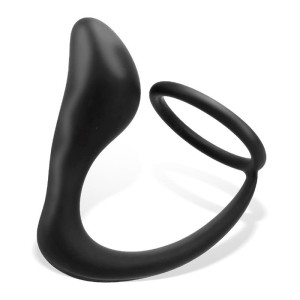Anello Fallico con Plug Anale in Silicone RANDAL 9 x 3,1 cm Nero