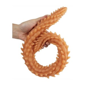 Doppio Dildo in Silicone SCOLOP M Arancione 50 x 4 cm