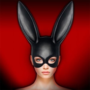 Maschera Fatta a Mano con Orecchie da Coniglio ALLICIA Nero