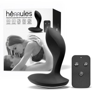 Plug Anale Vibrante in Silicone con Elettroshock e Telecomando Wireless Herrules 11 x 3 cm Nero Ricaricabile