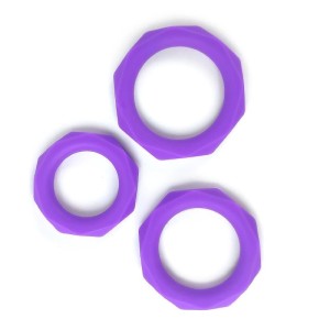 Set di 3 Anelli Fallici in Silicone da 3, 4 e 5 cm A-Gusto Viola