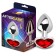 Plug Anale in Metallo con Gemma a Cuore Rosso RED SCARLET L 9 x 4 cm Argento